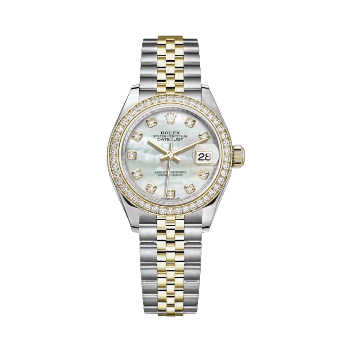 Rolex Lady Datejust M279383RBR-0019 Oystersteel Yellow Gold 28mm MOP Dial Womens Watch