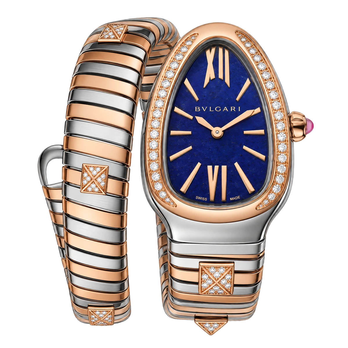 Bvlgari Serpenti Tubogas Quartz RG/ST Diamond Silver Special Edition 104346