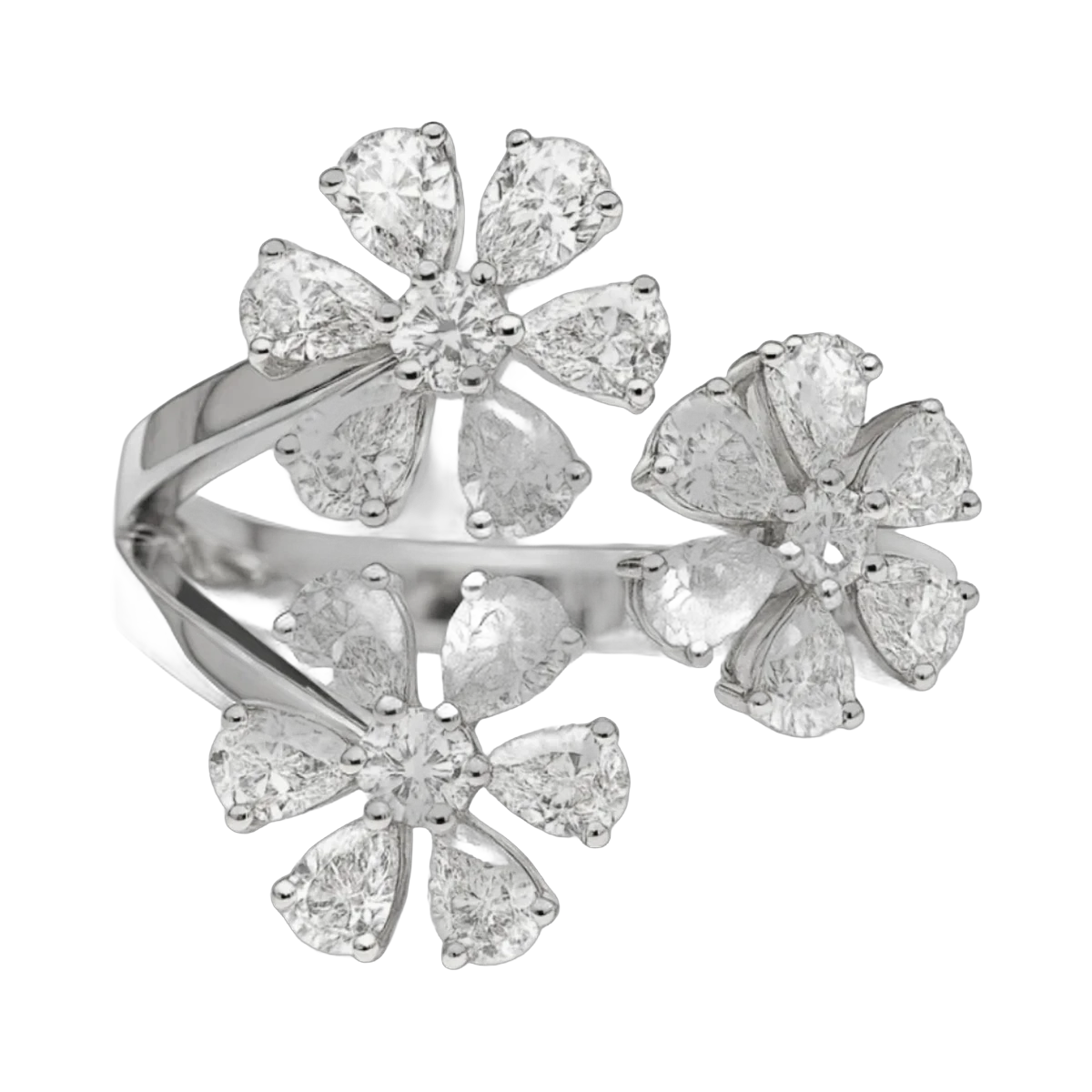 Pear & Round Ring -1.65 CTS,1043R,HRD,F-G,VVS-VS,Total Wt - 4.38gm