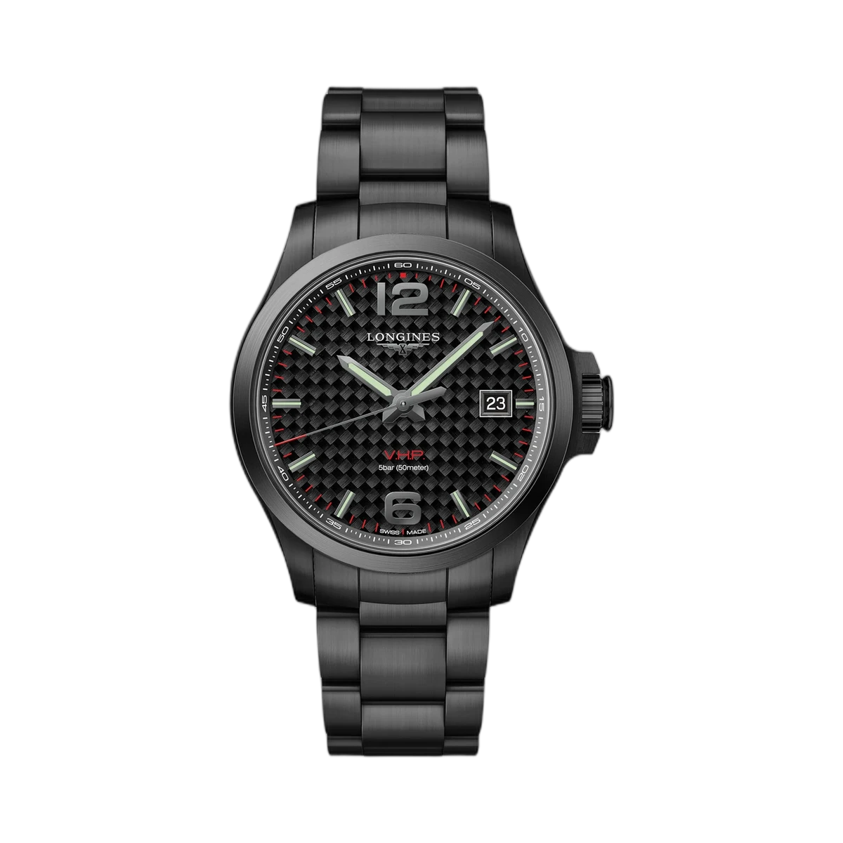 Longines Conquest VHP L37262666 43MM Grey Dial Black PVD Stainless Steel