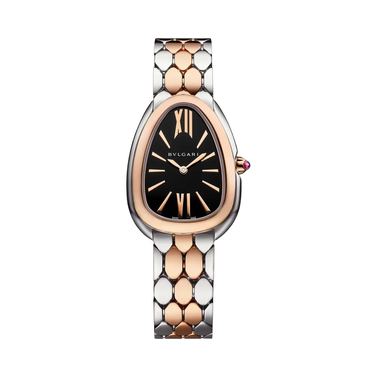 Bvlgari Serpenti Seduttori Black Opaline 103959 33MM Steel and Rose Gold
