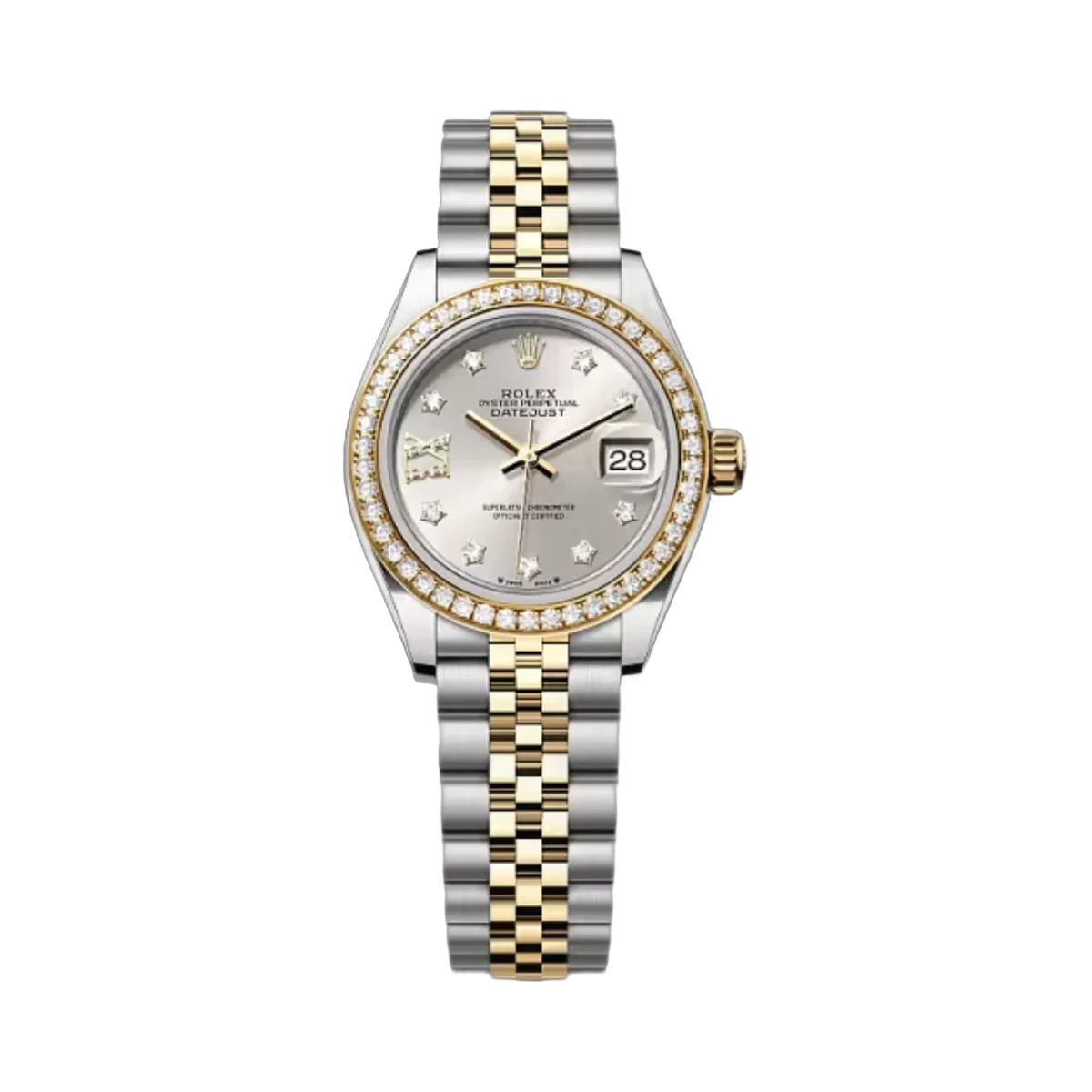 Rolex Lady-Datejust 279383RBR-0003 28mm Edelstahl-Gelbgold Silber Zifferblatt Damenuhr