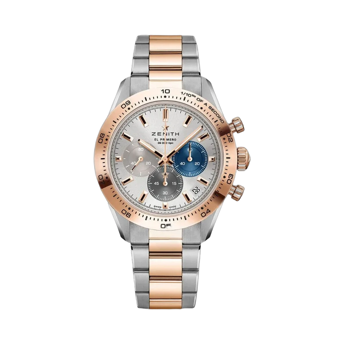 Zenith Chronomaster 51.3100.3600/69.M3100 Sport 18 قيراط ذهب وردي ميناء فضي