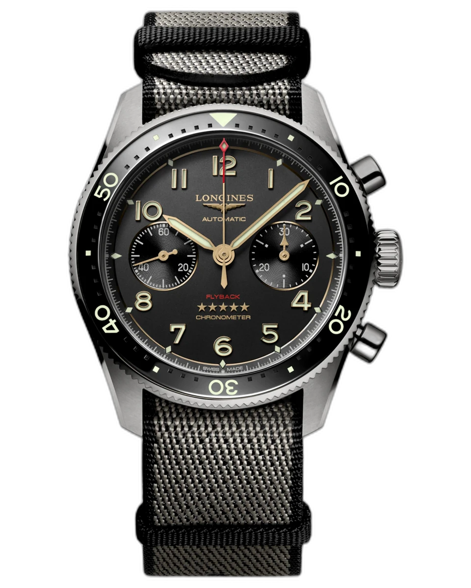 Longines Spirit Flyback L38211532 Chronograph Titanium 42mm Black Dial Men's Watch