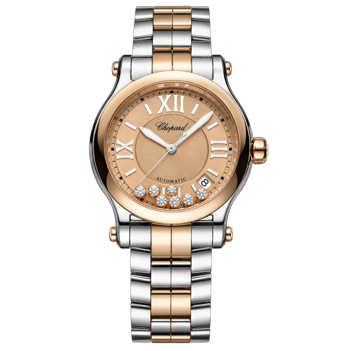 Chopard 278559-6019 HAPPY SPORT ETHICAL RG 36M 18K EVEROSE GOLD & STAINLESS STEEL
