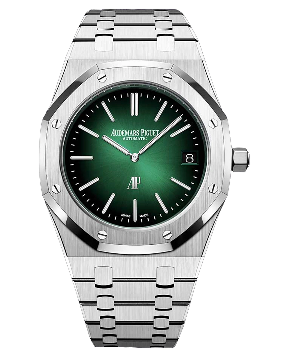 Audemars Piguet Royal Oak 15202PT.OO.1240PT.01 Extra-Thin Platinum Green Dial 15202PT.OO.1240PT.01