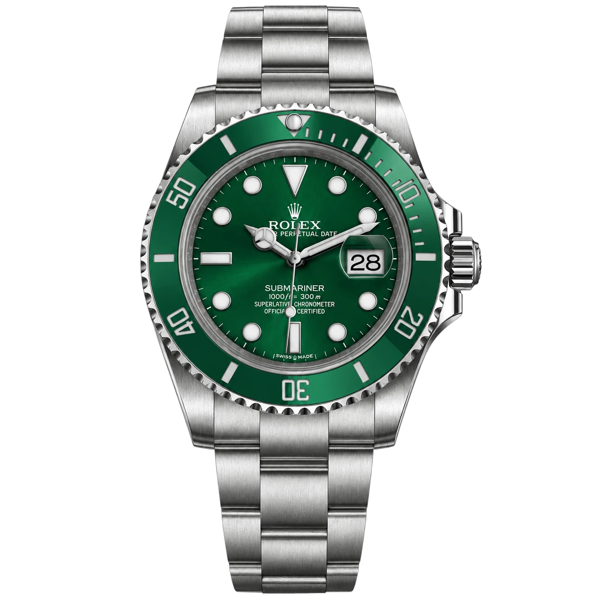 Rolex Submariner Date Hulk 116610LV Grünes Zifferblatt Oyster Perpetual 40 mm Oystersteel