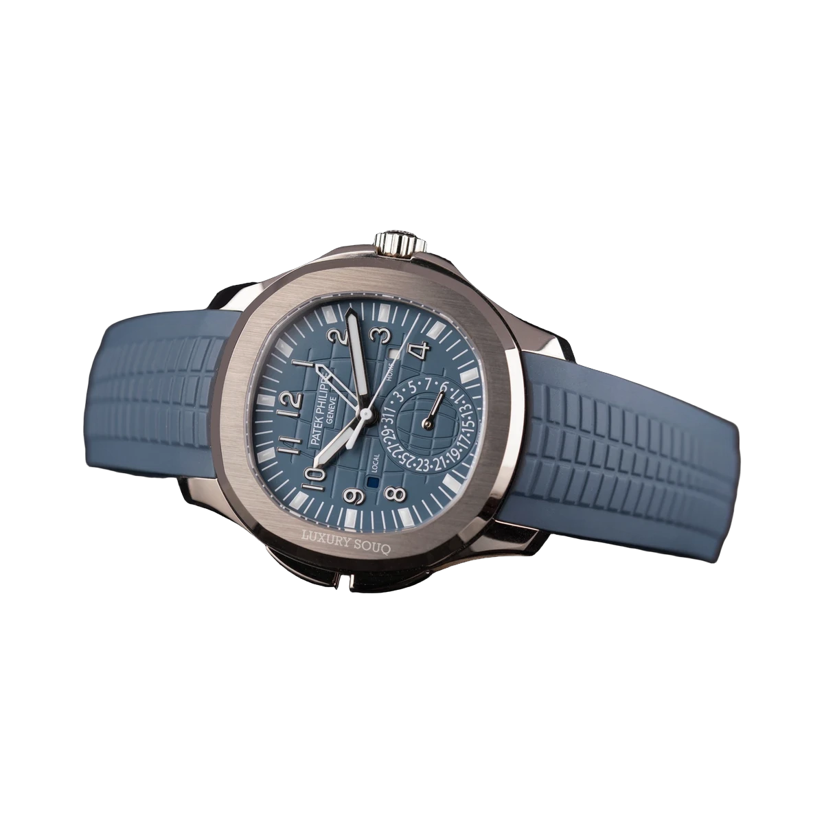 Patek Philippe Aquanaut Travel Time 5164G-001 White Gold Blue Dial 41mm Men's Watch