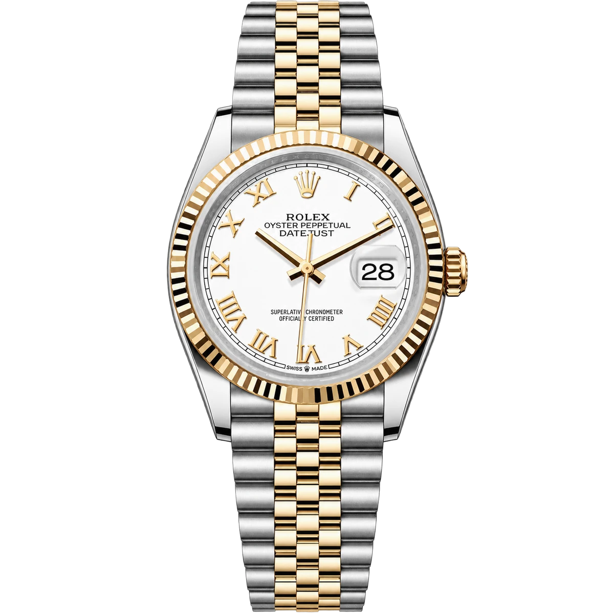 劳力士 Datejust 自动腕表 126233-0029 黄金白色表盘 36 毫米女士手表