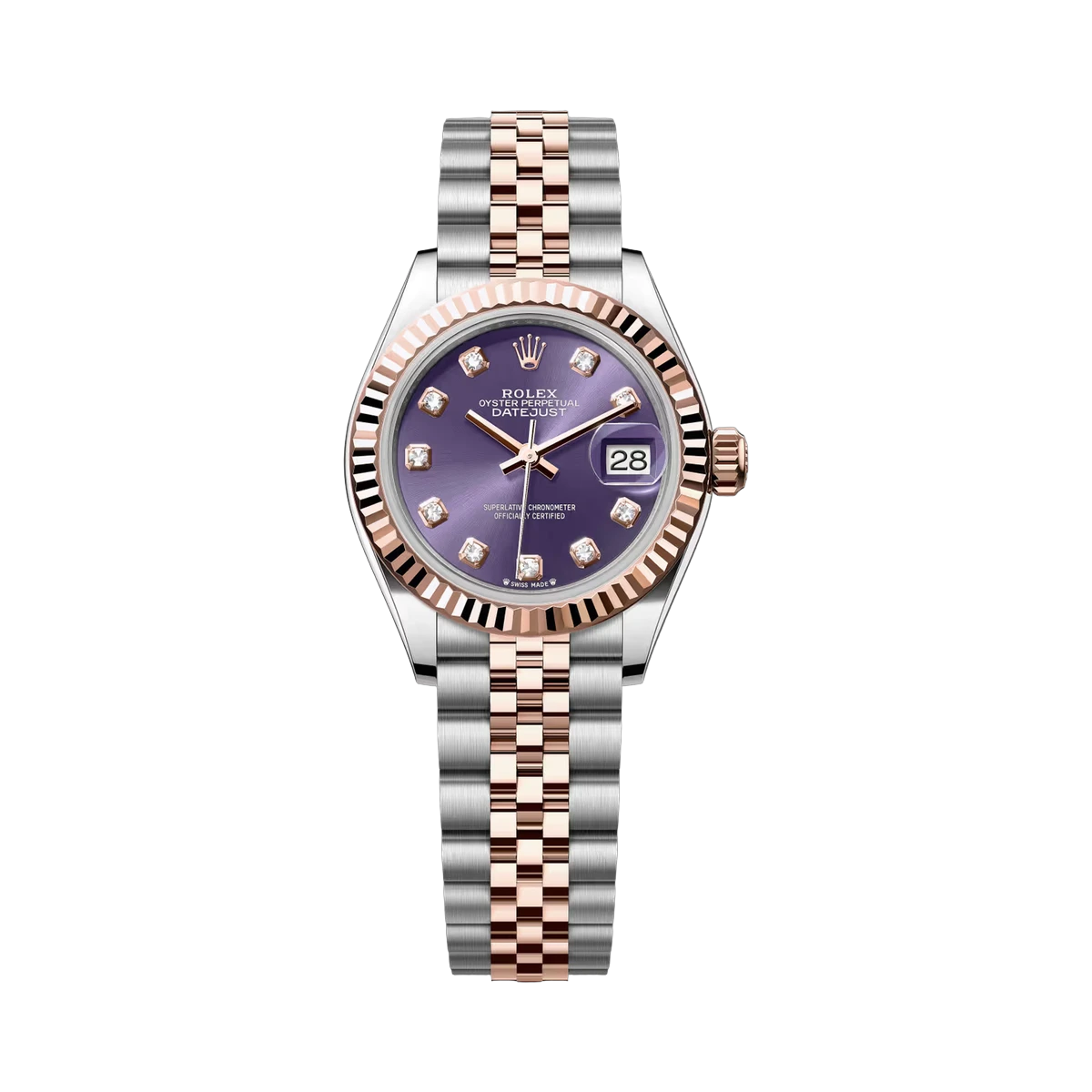 Rolex Datejust 279171 0015 Purple Diamond Dial 28mm Ladies Watch