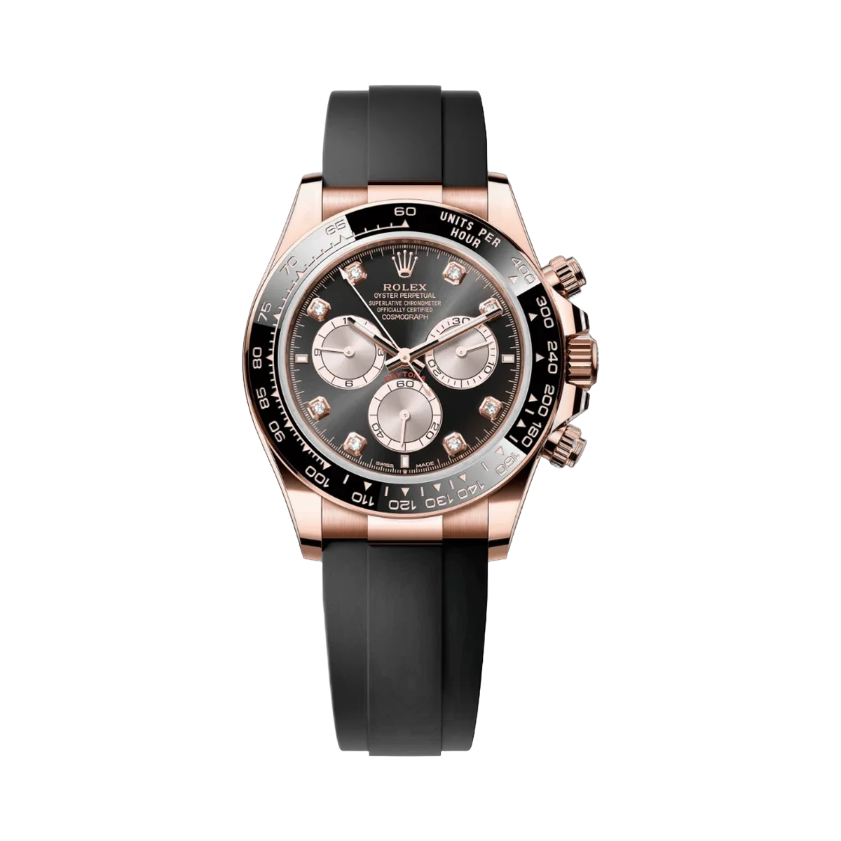 Rolex Cosmograph Daytona 126515LN-0004 Rose Gold Black Rubber And Black Diamond Dial
