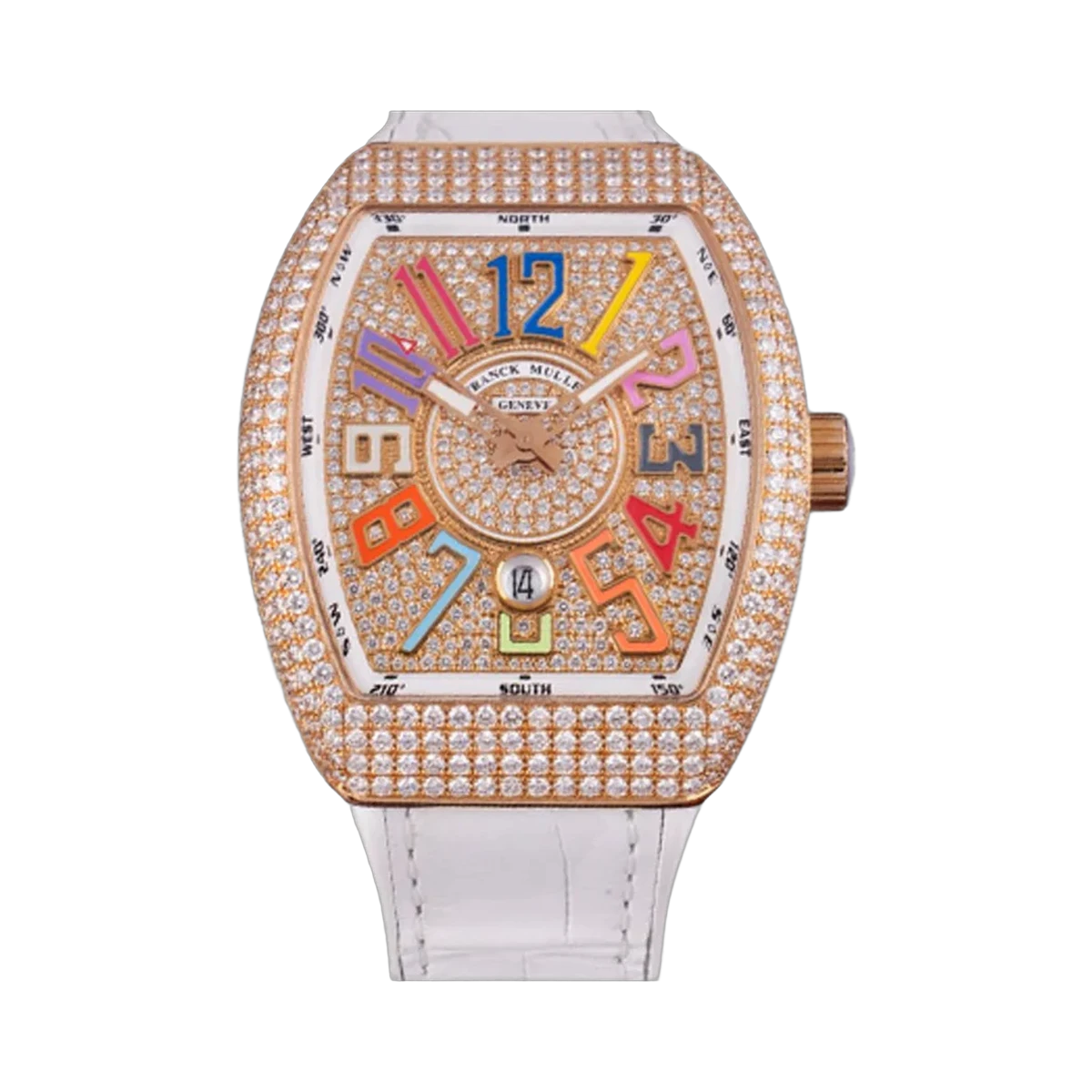 Franck Muller Vanguard V 45 SC DT D CD COL DRM 5N VL Roségold 45mm Herrenuhr mit Diamant-Zifferblatt