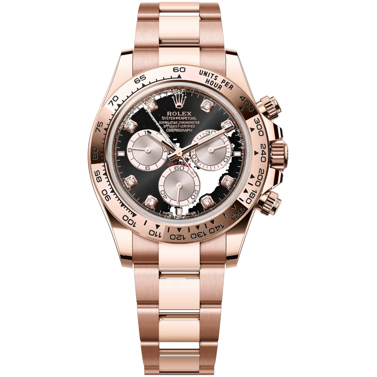 Rolex Cosmograph Daytona 126505-0002 Rose Gold With Diamonds Black Dial