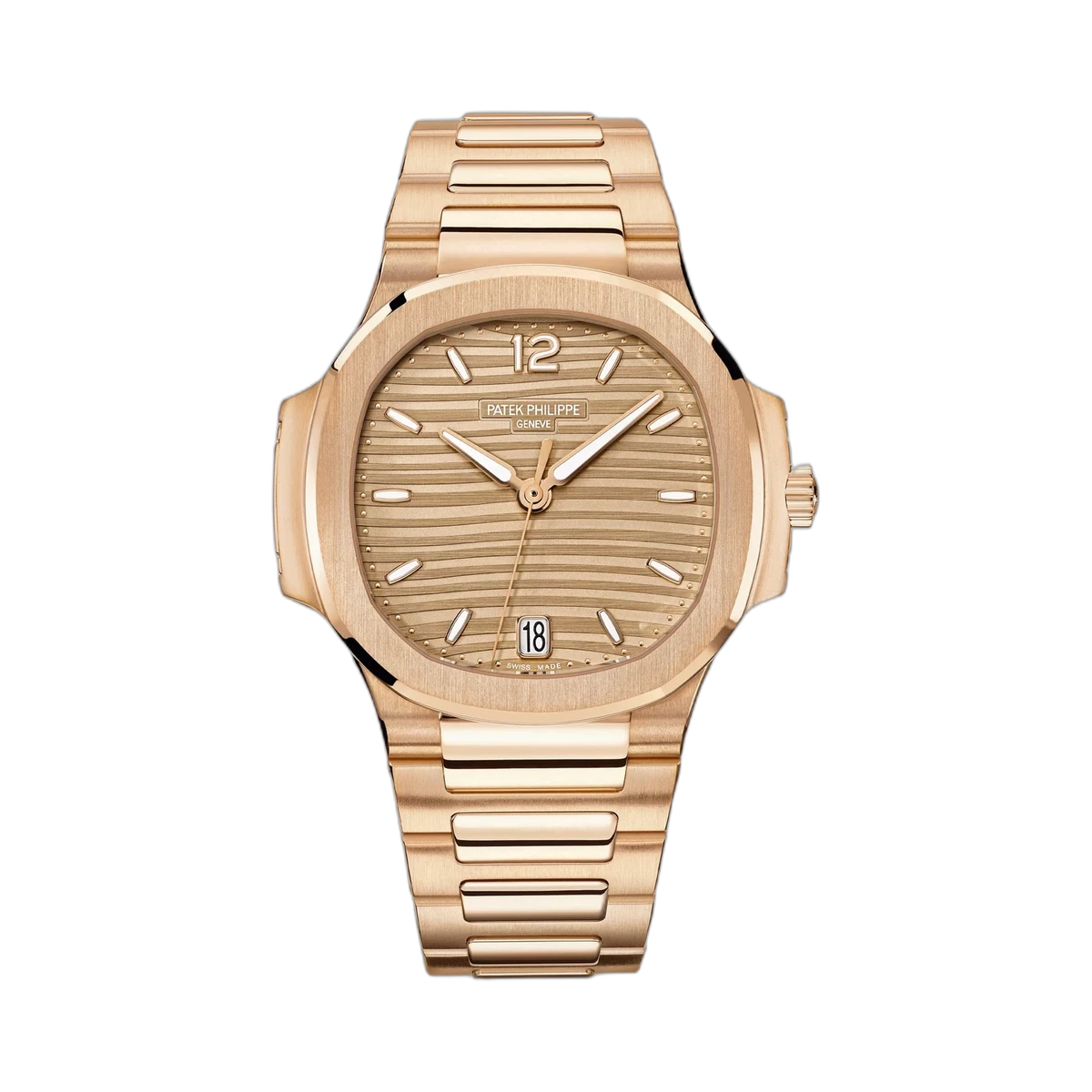 Patek Philippe Nautilus 7118/1R-010 Golden Dial 35Mm 18K Rose Gold