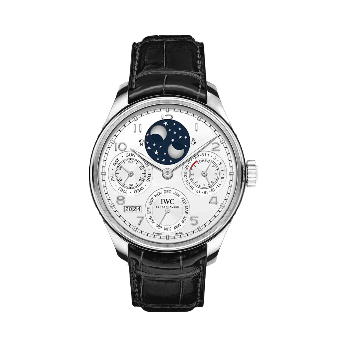 IWC Portugieser IW503406 Ewiger Kalender Platin 44,2mm Weißes Zifferblatt Herrenuhr