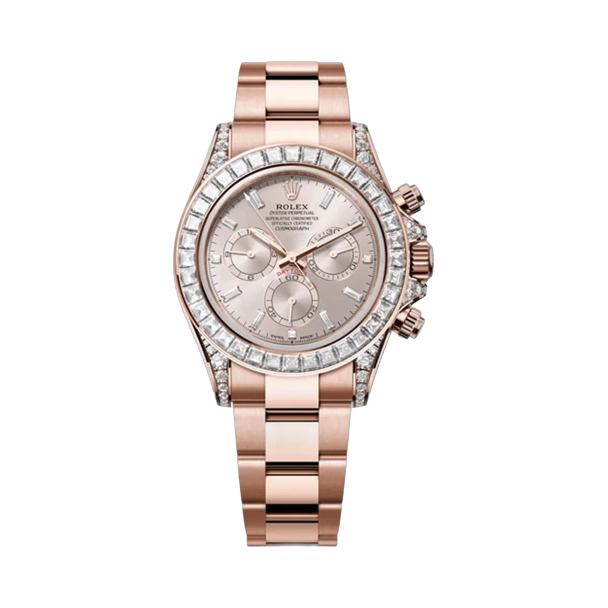 Rolex Cosmograph Daytona 126595TBR-0001 Rose Gold 40mm Sundust Diamond Dial & Bezel Men's Watch