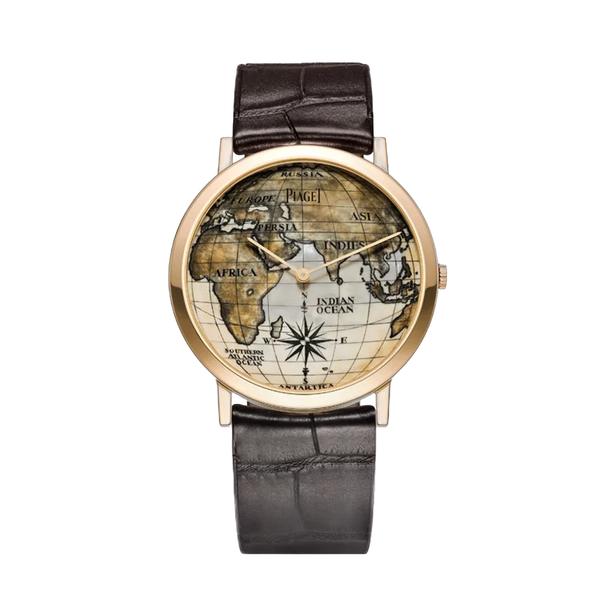 Piaget Altiplano Scrimshaw G0A39151 Unisex-Armbanduhr aus fossilem Mammutelfenbein, 38 mm, Roségold