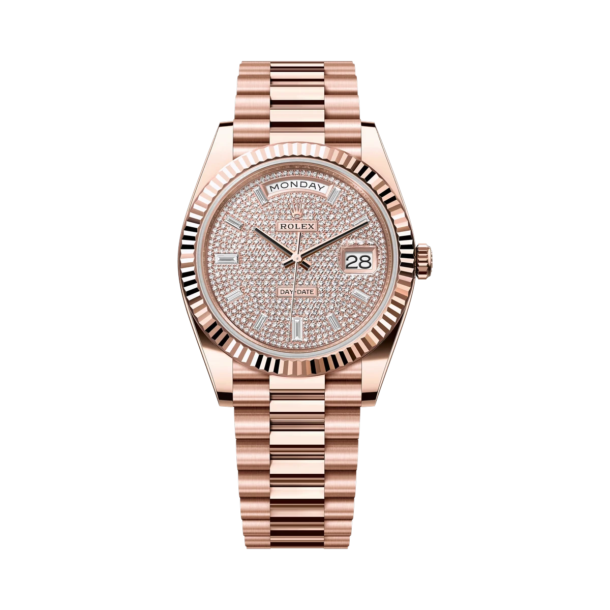 ساعة رولكس داي ديت 40 أويستر بربتشوال 228235-0036 رجالية 40 مم من الذهب الوردي عيار 18 قيراط مع ميناء مرصع بالألماس