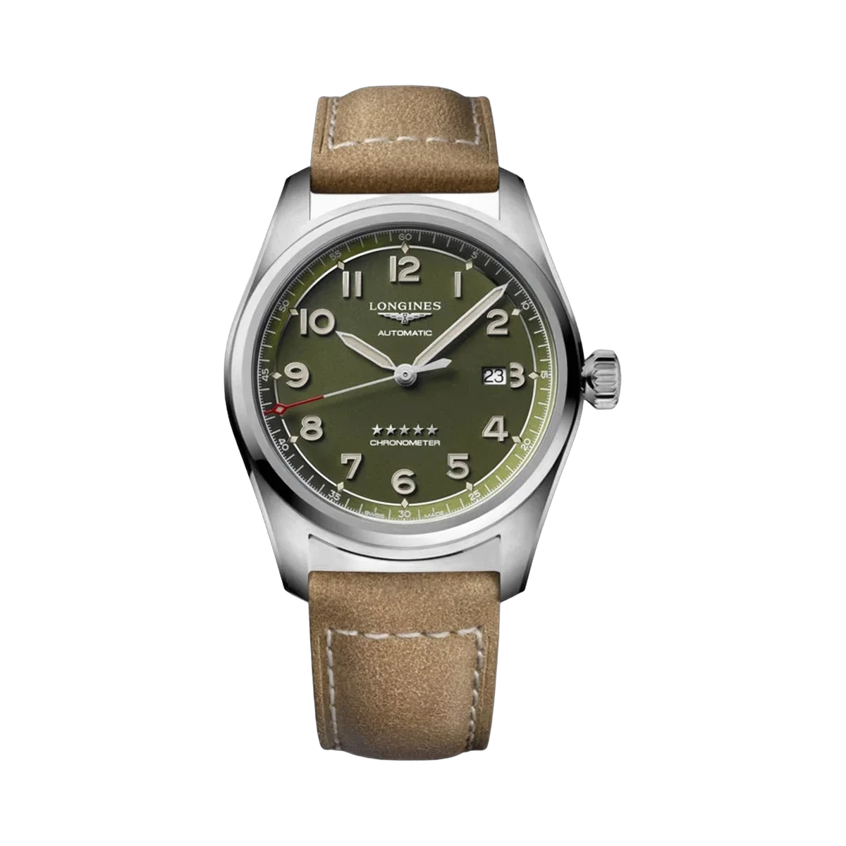 Longines Spirit L38114032 Stainless Steel 42mm Matte Green Dial Men's Watch