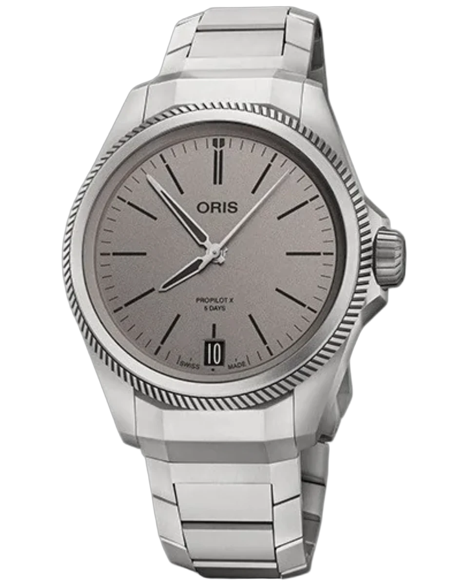 Oris Pro Pilot X Calibre 400 Grey Dial 01 400 7778 7153-07 7 20 01TLC 39mm Titanium