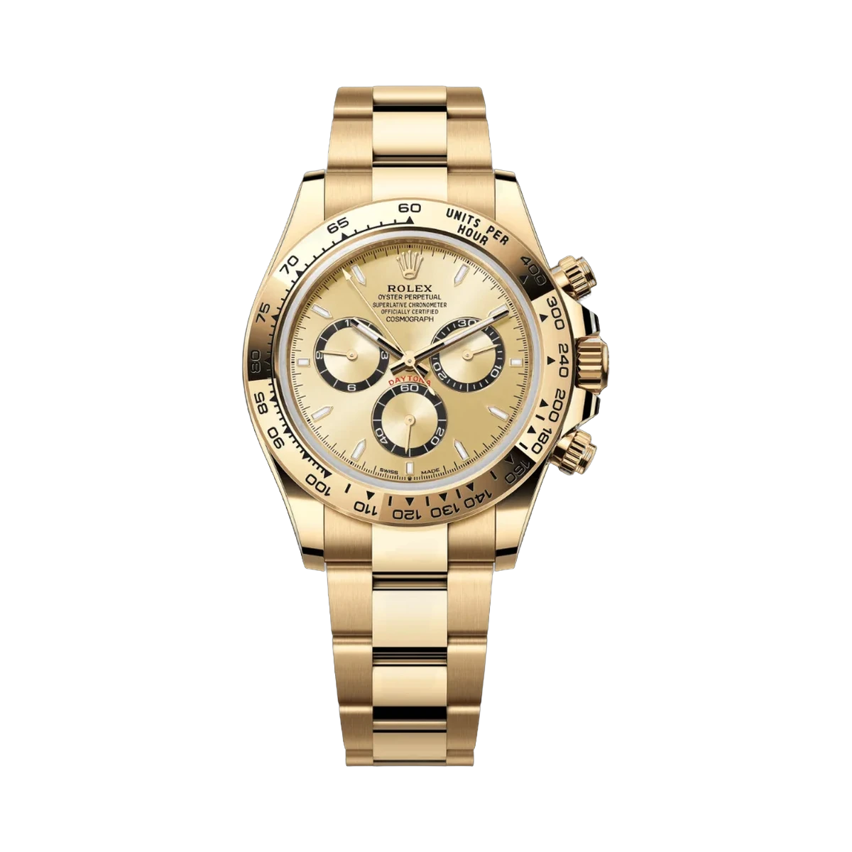 Rolex Cosmograph Daytona 126508-0005 18k Yellow Gold Bezel Golden Dial