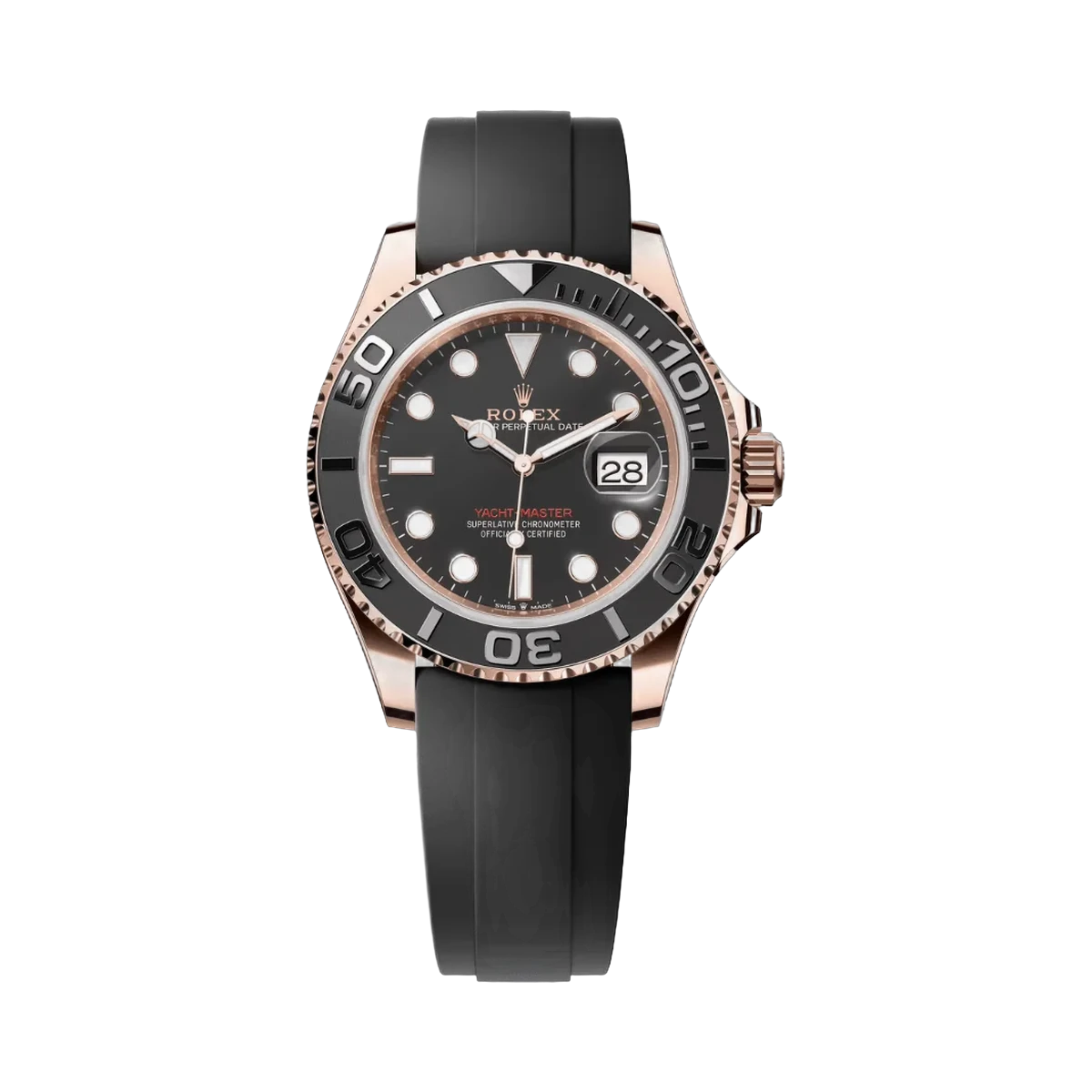 Rolex Yacht Master 126655-0002 40mm Everose Gold Black Dial Men's Watch