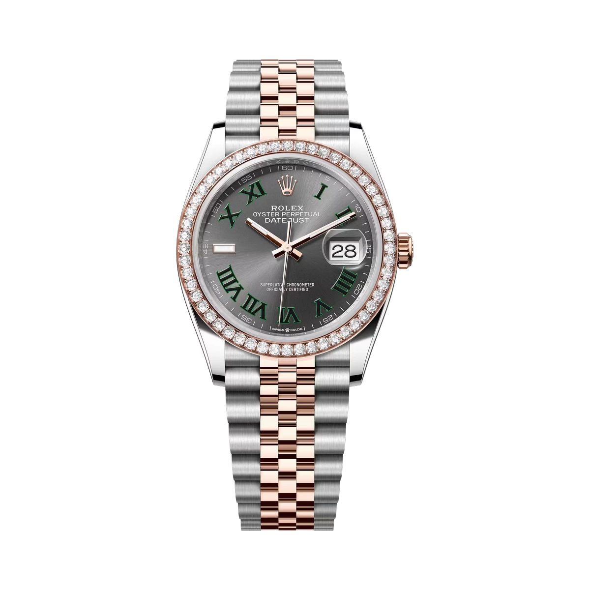 劳力士 Datejust 126281RBR-0017 永恒玫瑰金石岩表盘 36 毫米女士手表
