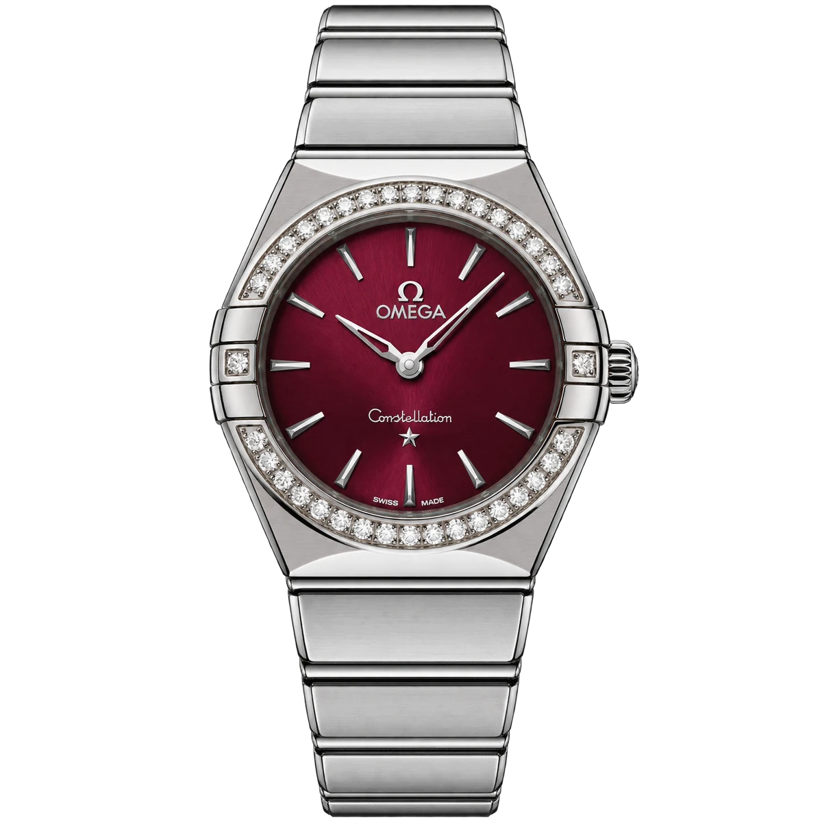 Omega Constellation 28mm Burgundy Diamond 131.15.28.60.11.001 131.15.28.60.11.001