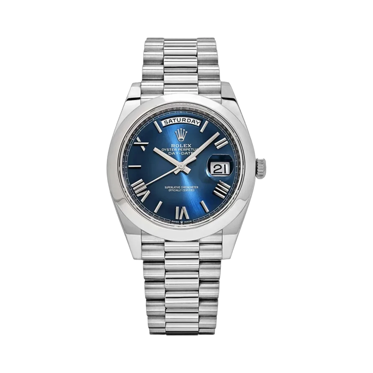 Rolex Day-Date 228206 BLRP Platinum 40mm Blue Dial Men's Watch