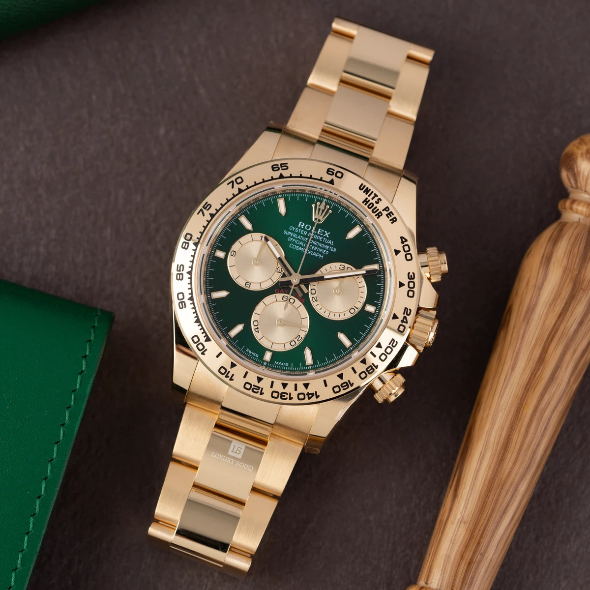 Rolex Daytona Cosmograph Daytona John Mayer 2.0 - 126508-0008 Yellow Gold 40mm Green Dial Men's Watch
