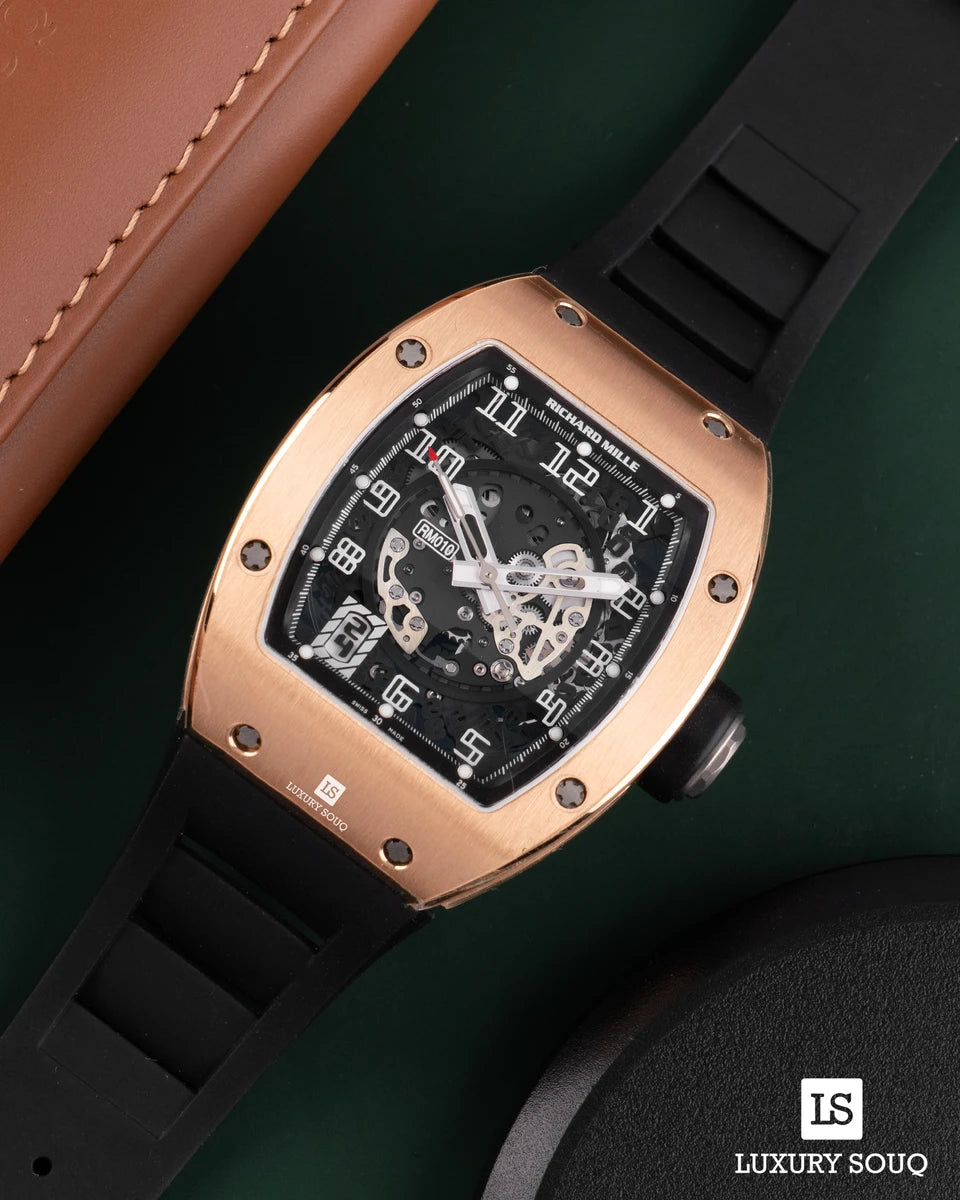 Richard Mille Rm 005 Automatic 18K Rose Gold Blue Rubber Straps