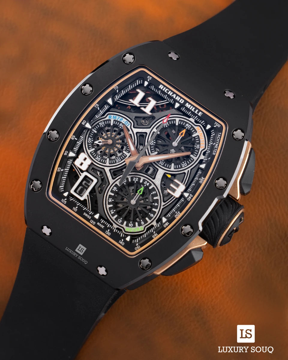 Richard Mille RM 72-01 Lifestyle In-House Chronograph Black Ceramic Rose Gold RM 72-01