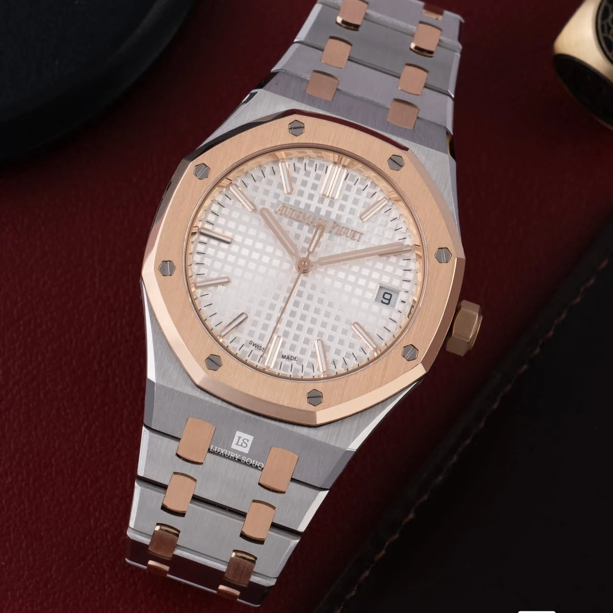 Audemars Piguet Royal Oak 15450SR.OO.1256SR.01 Damenarmbanduhr aus Stahl und Roségold, 37 mm