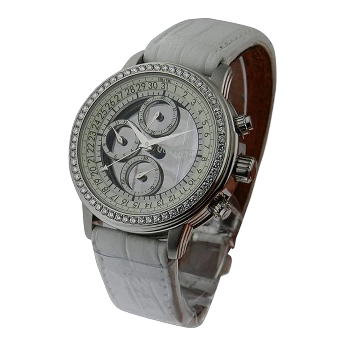Quinting Mysterious Chronograph With Diamond Bezel Men's Watch