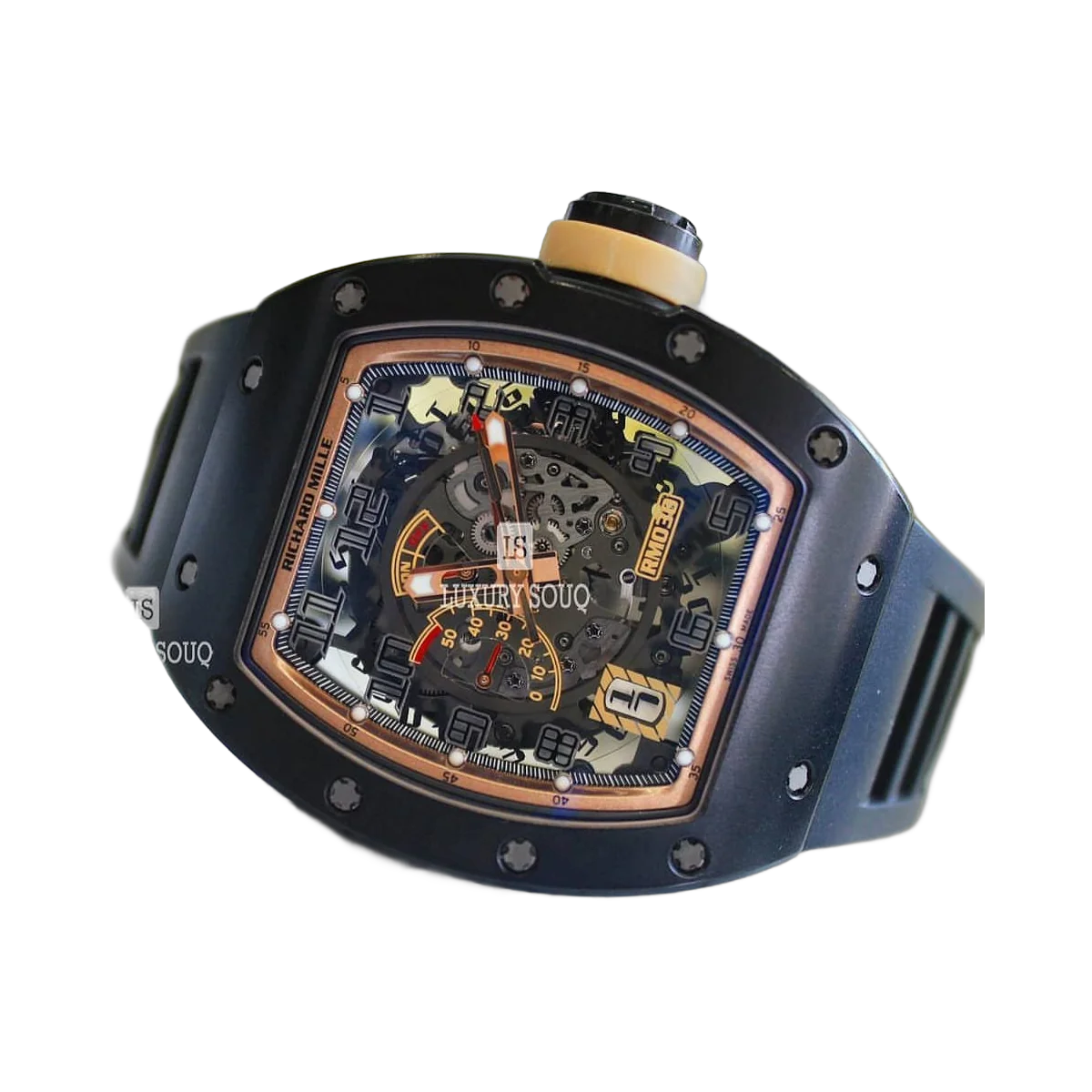 Richard Mille Rm 030 Am Ca Asia Boutique Exclusive Limited Edition 42.7 Mm X 50 Mm Black Rubber Straps Men's Watch