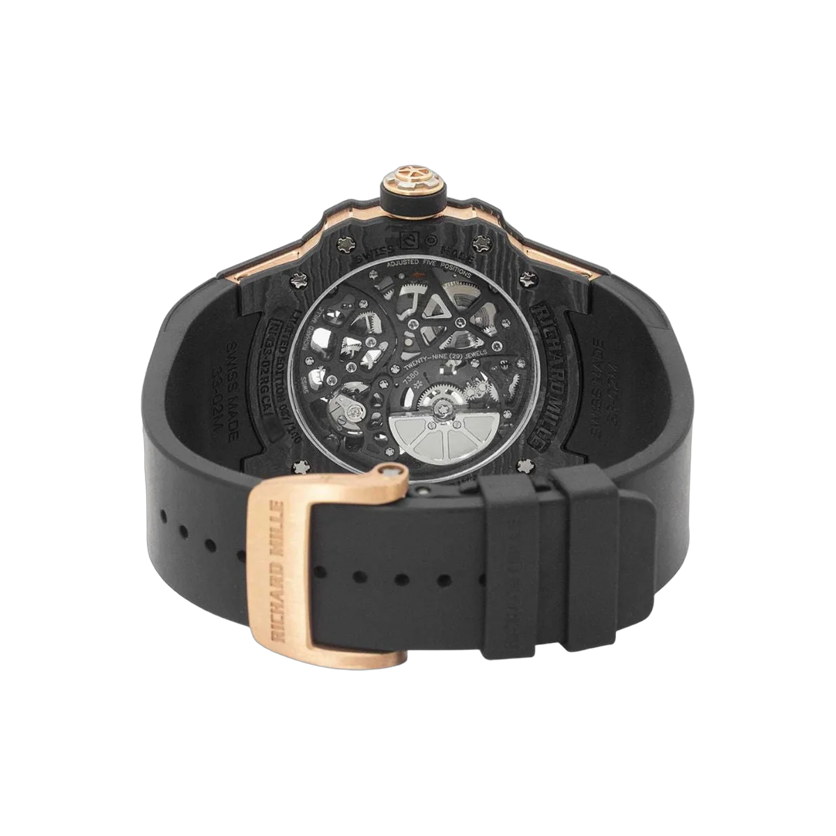 Richard Mille Rm 33-02 Rg Ca Round Automatic Extra Thin 41.8Mm Carbon Tpt Black Rubber Straps Men's Watch – additional product photo 2