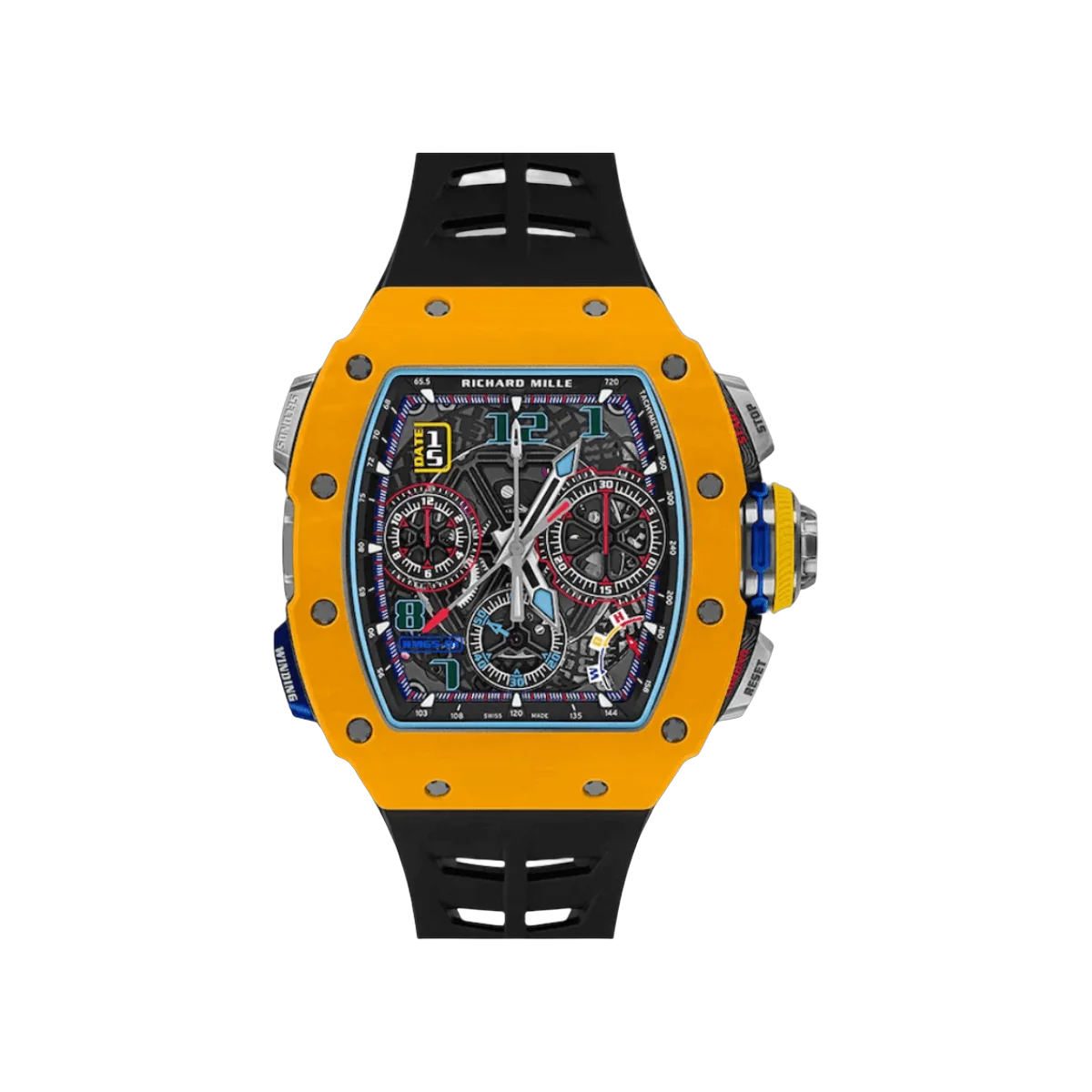 Richard Mille RM 65-01 Automatic Split-Seconds Chronograph Quartz TPT 45mm Skeleton Dial Mens Watch