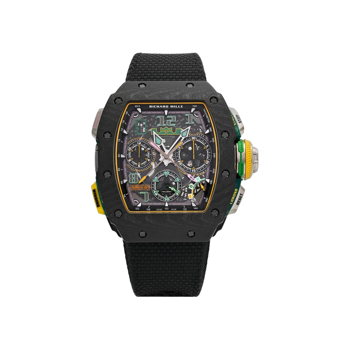 Richard Mille RM 65-01 LeBron James Edition Split-Seconds Chronograph Carbon 44mm Skeleton Dial Men's Watch
