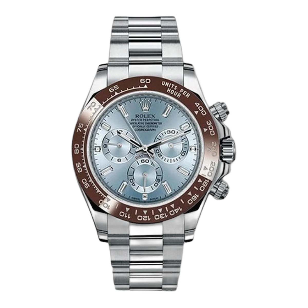 Rolex Cosmograph Daytona 116506 Id Platinum Ice Blue Baguette Diamond Dial 40Mm Men's Watch