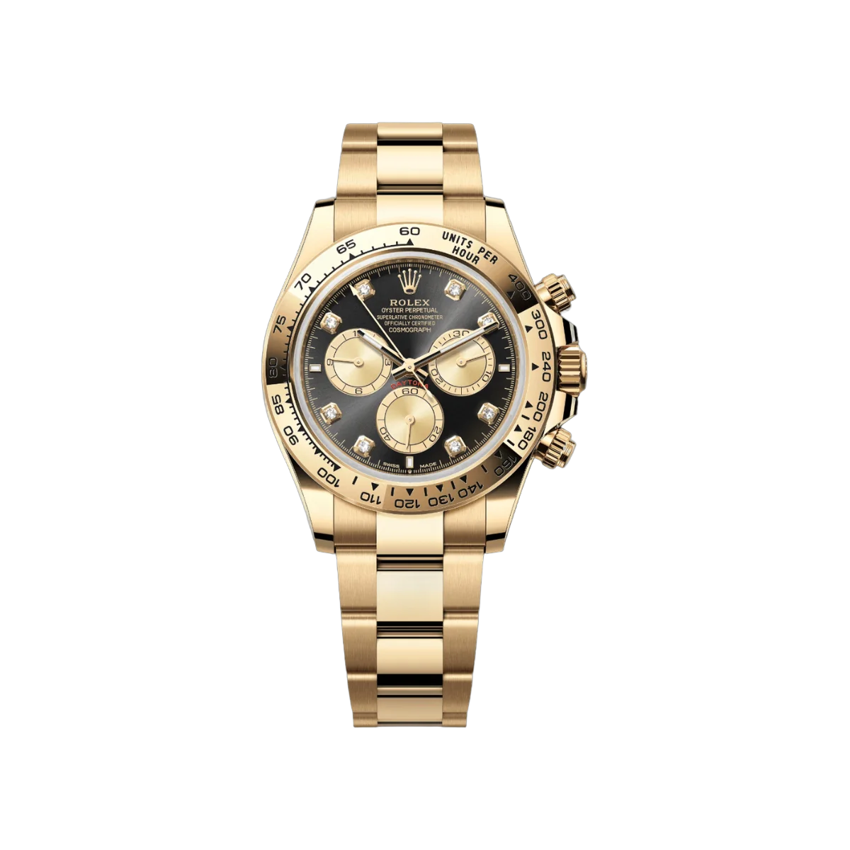 Rolex Cosmograph Daytona 126508-0003 Yellow Gold Fixed Bezel Black Diamond Dial