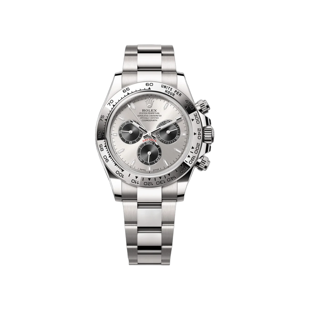 Rolex Cosmograph Daytona 126509-0003 White Gold with Engraved Bezel Silver Dial