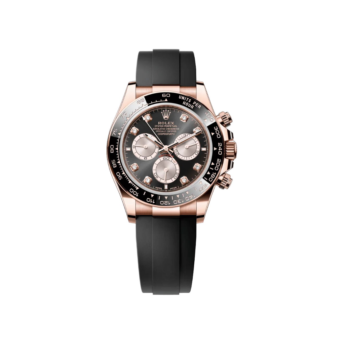 Rolex Cosmograph Daytona 126515LN-0004 Rose Gold Black Rubber And Black Diamond Dial