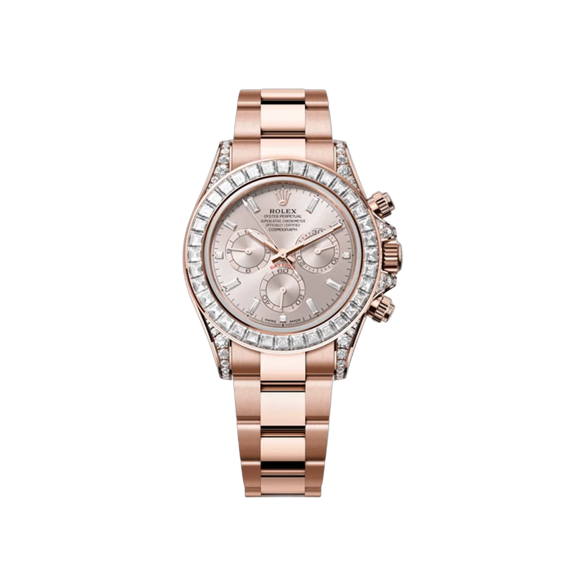Rolex Cosmograph Daytona 126595TBR-0001 Rose Gold 40mm Sundust Diamond Dial & Bezel Men's Watch