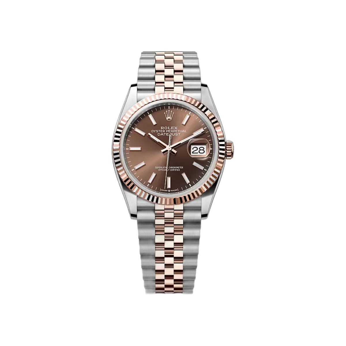 Rolex Datejust 126231-0043 Oystersteel-Everose Gold Chocolate Dial 36mm Women’s Watch