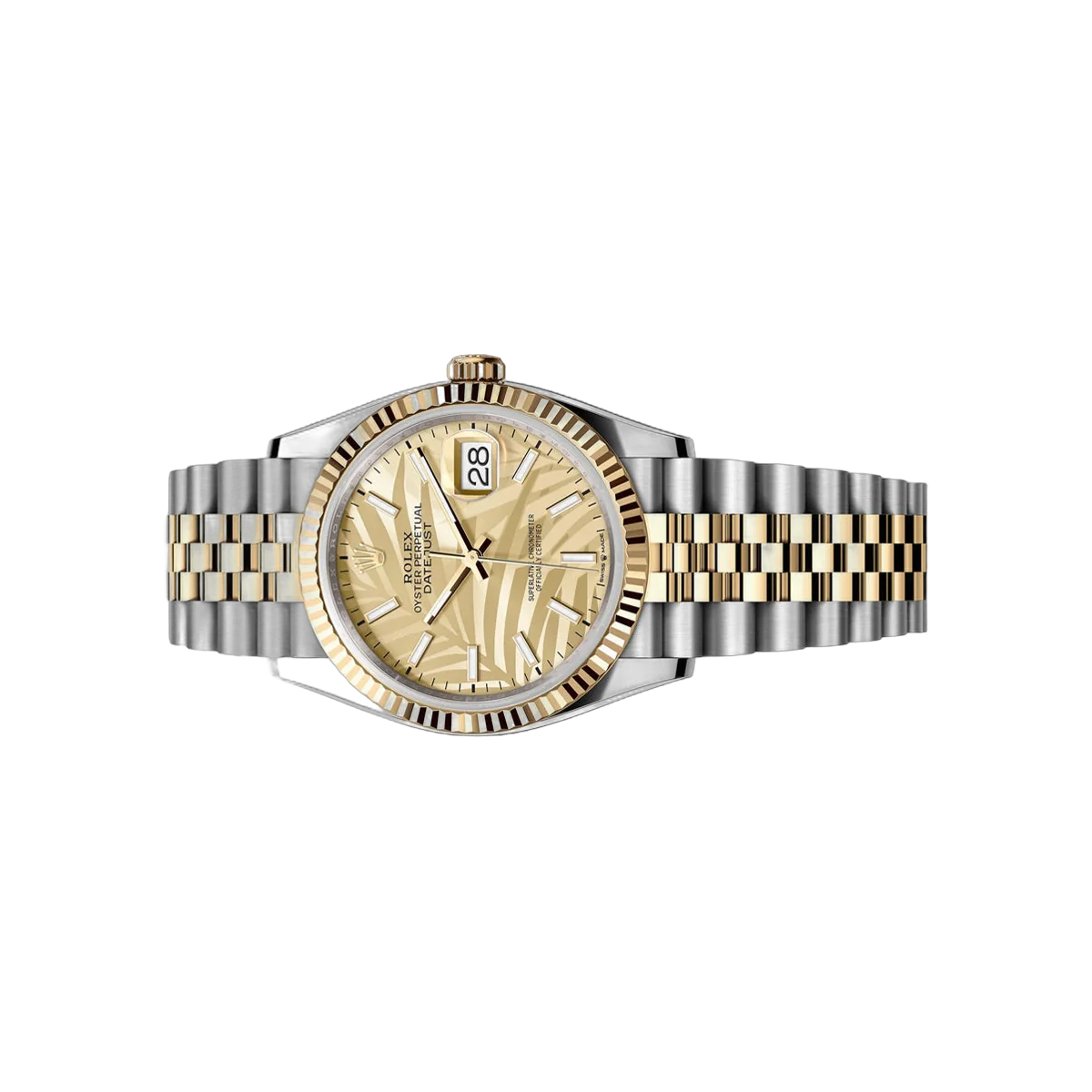 Rolex Datejust 126233-0037 Steel & Yellow Gold 36mm Champagne Palm Motif Dial Ladies Watch – additional product photo 2
