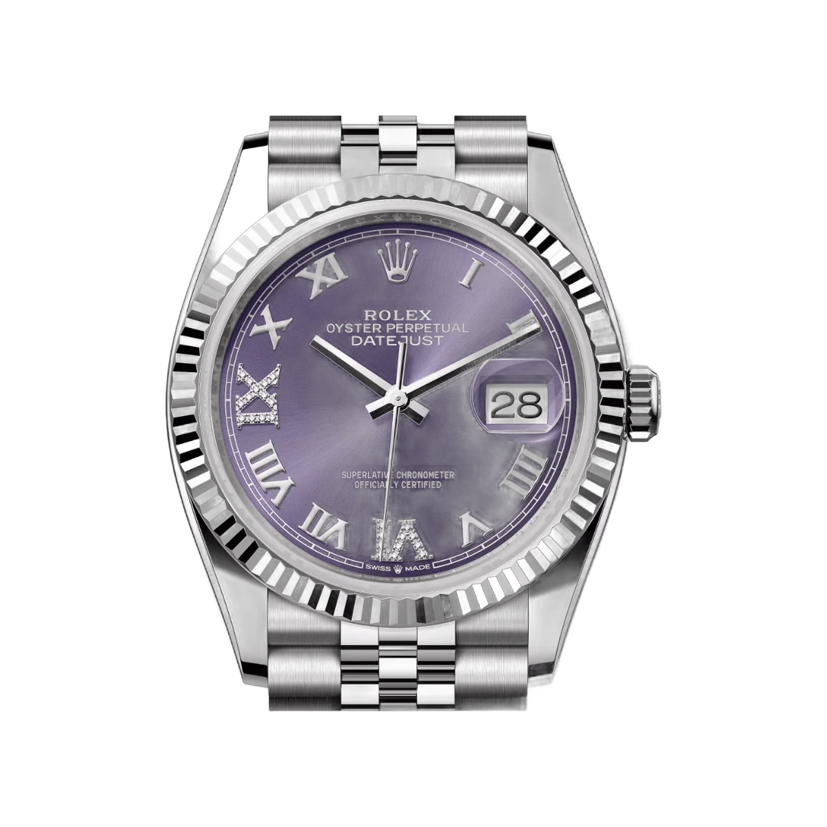 Rolex Datejust 126234-0021 Oystersteel White Gold Aubergine Dial 36mm Women’s Watch – additional product photo 3