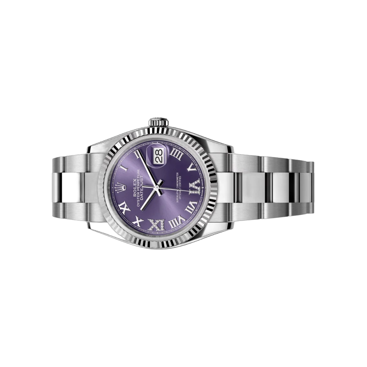 Rolex Datejust 126234-0022 Oystersteel Aubergine Roman VI And IX Diamonds Dial 36mm Ladies Watch – additional product photo 2
