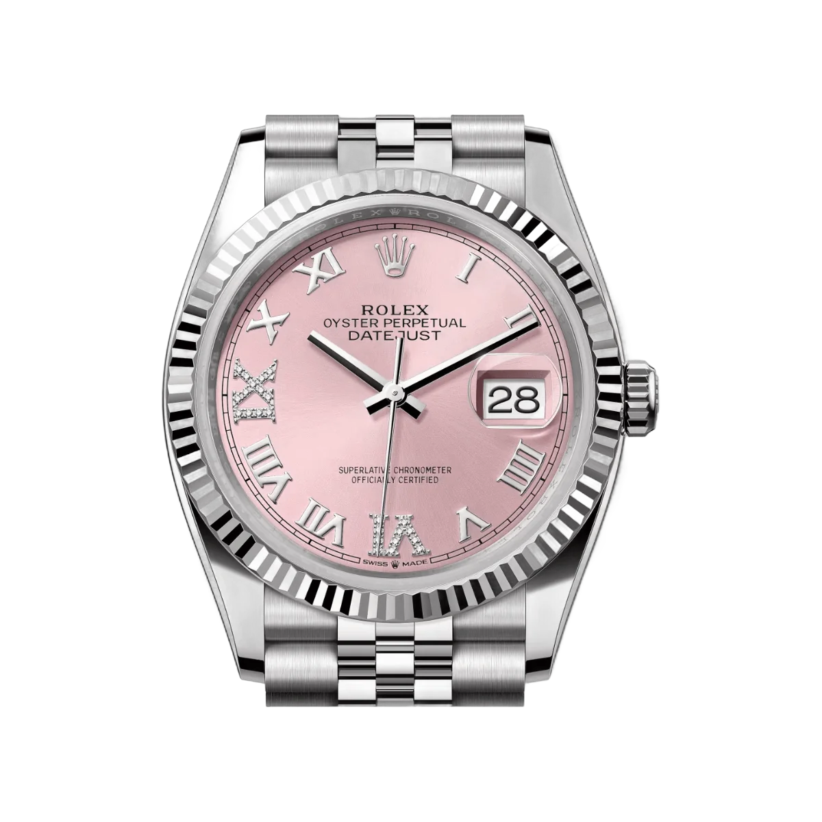 Rolex Datejust 126234-0031 Oystersteel White Gold Roman Numerals Pink Dial 36mm Women’s Watch – additional product photo 3