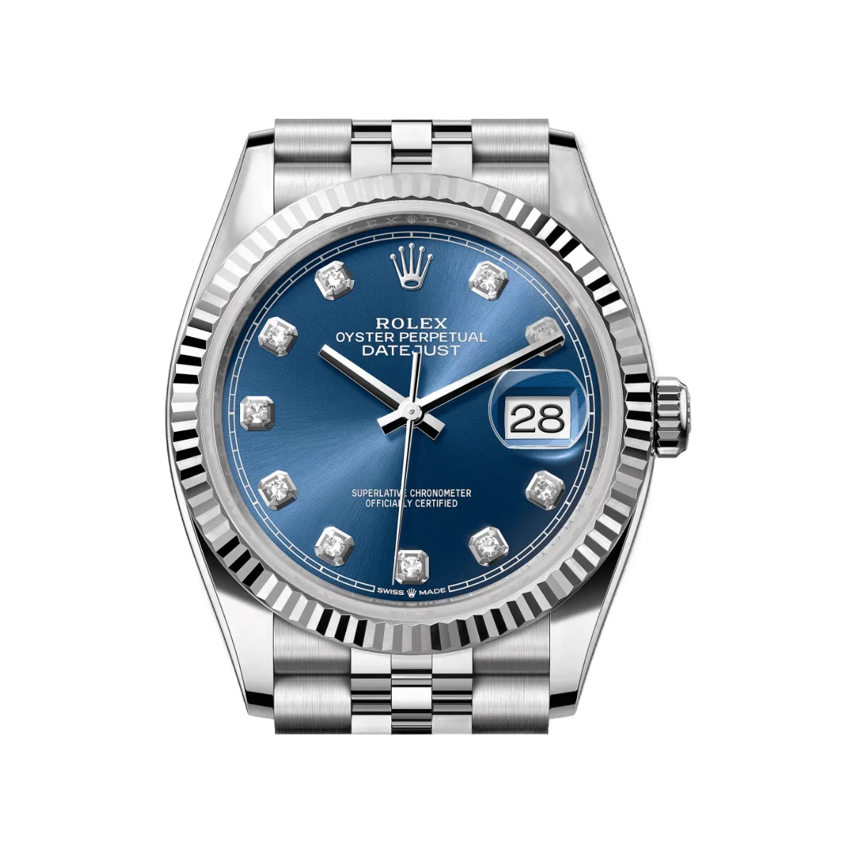 Rolex Datejust 126234-0037 Oystersteel White Gold Diamond Numerals Bright Blue Dial 36mm Unisex Watch – additional product photo 3