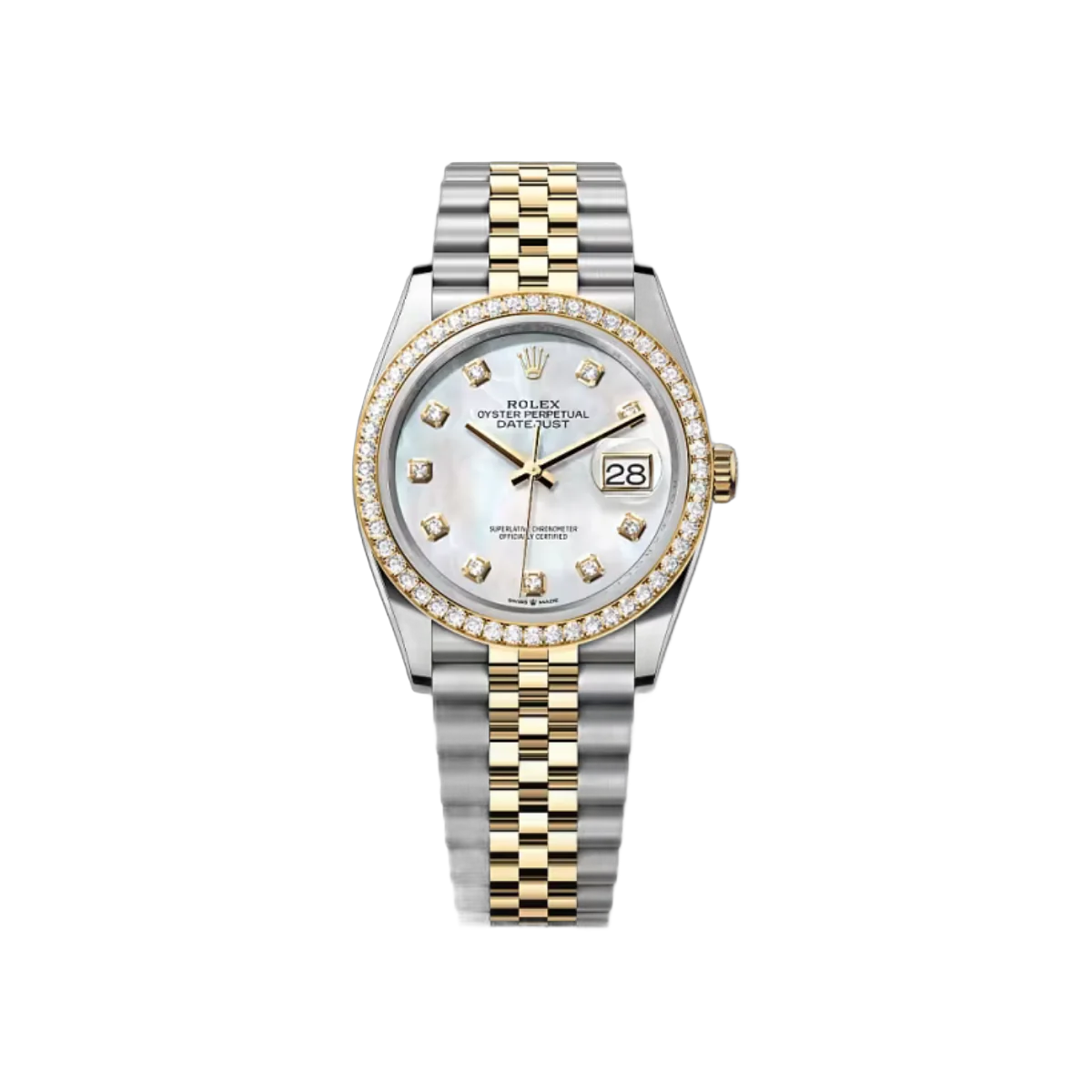 Rolex Datejust 126283RBR-0009 Oystersteel-Yellow Gold MOP Dial 36mm Women’s Watch